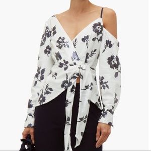 Self-Portrait Sequin Flower Blouse